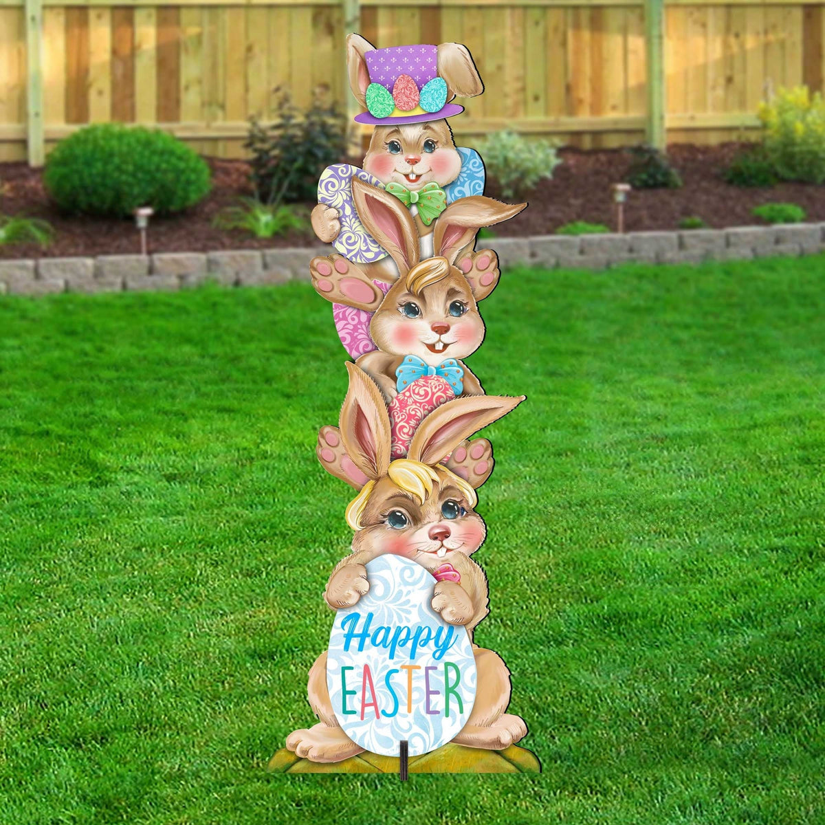 Easter Bunny Decor - Stacking Bunny Set of 2 Family Yard Sign by Jamie Mills-Price - Easter Spring Decor - 8154430F-S2-MP