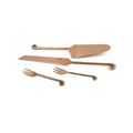Vibhsa Cake Cutting Serving Set with Forks (Copper Finish, Treble Note)