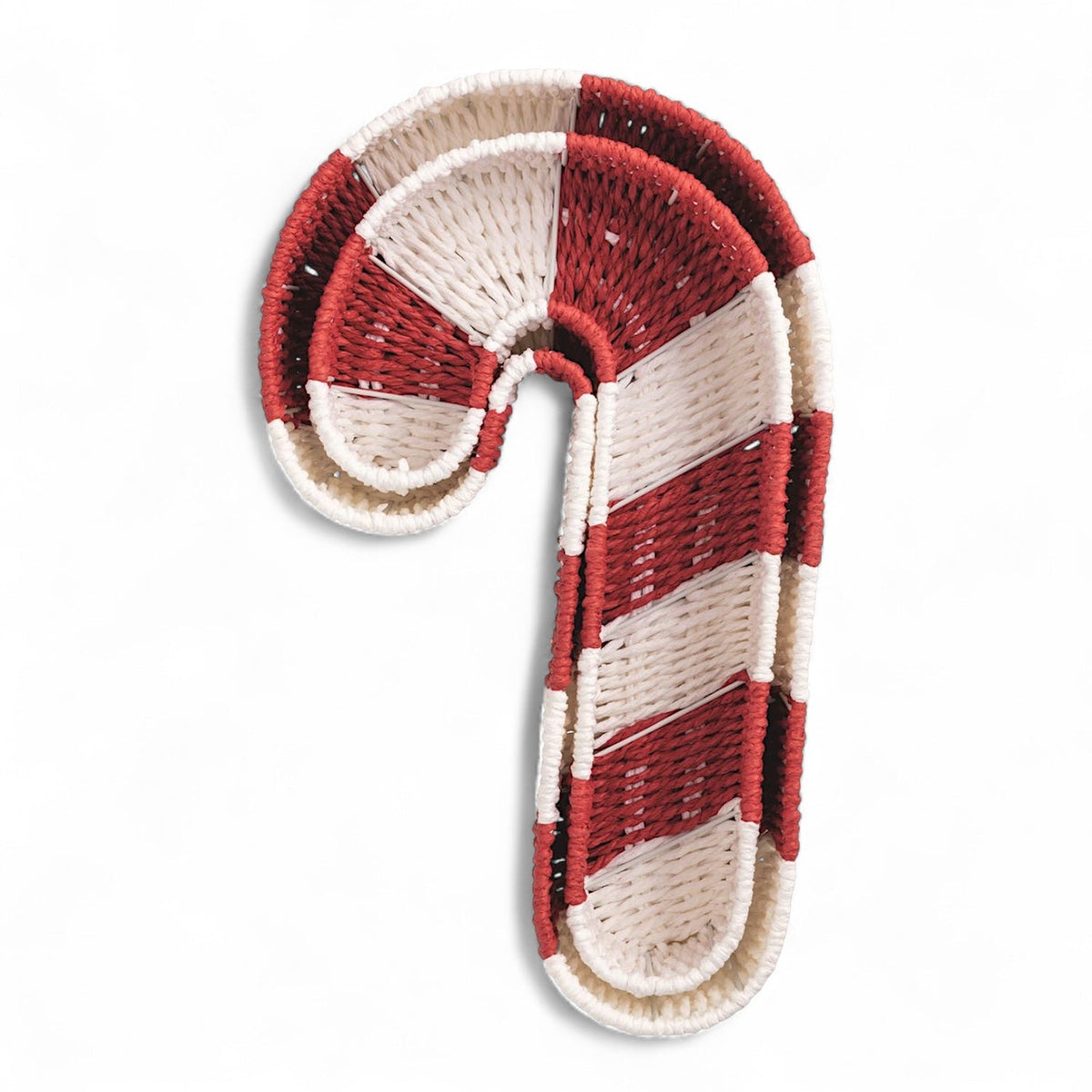 Nested Candy Cane Woven Baskets | 2 Sizes
