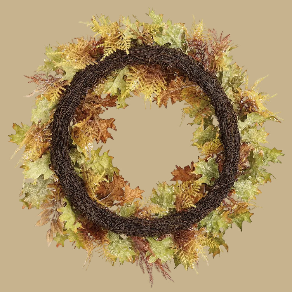 32" Oak Leaf & Fern Wreath
