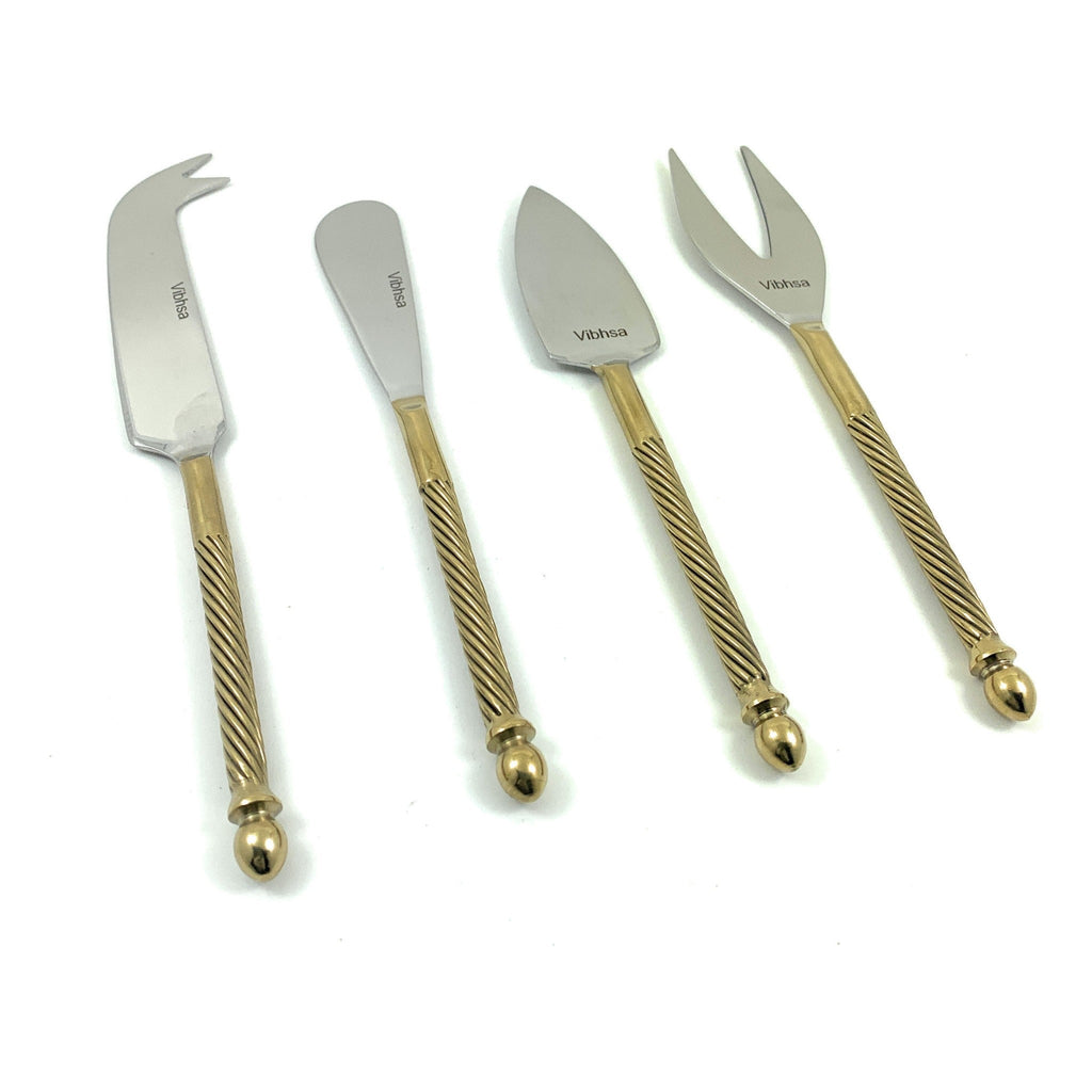 Vibhsa Cheese knives set of 4 Stainless Steel, Gold