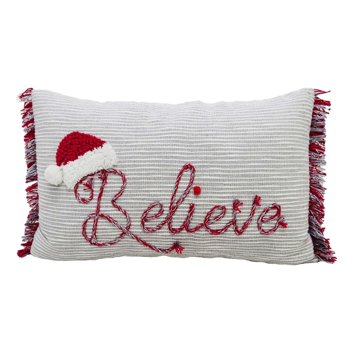 Vibhsa Christmas Throw Pillow for couch- Believe 14" x 24"