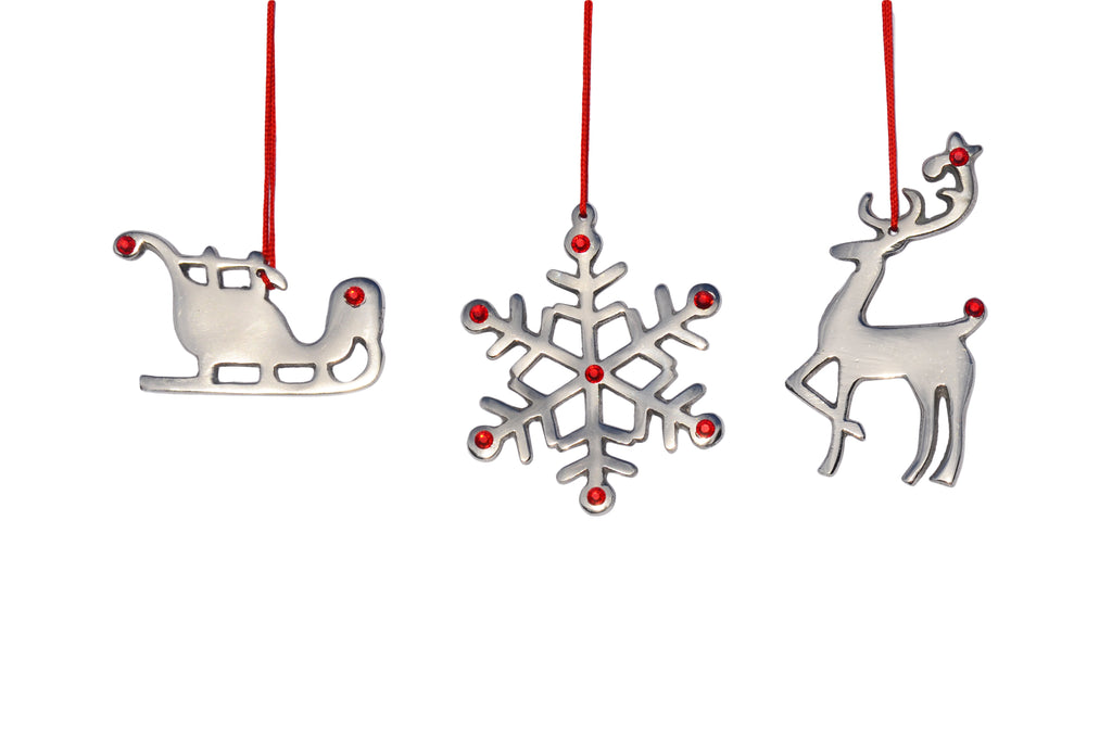 Vibhsa Sleigh Christmas Tree Ornament Decorations Set of 8