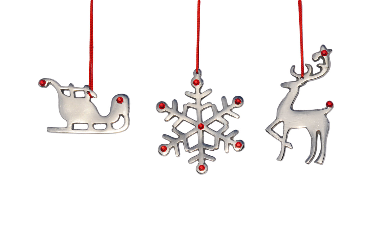 Vibhsa Sleigh Christmas Tree Ornament Decorations Set of 4