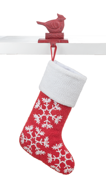 Red Cardinal Cast Iron Stocking Holder