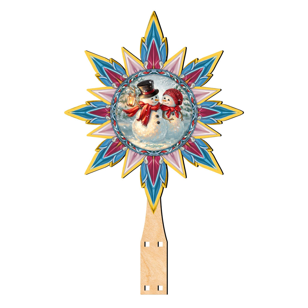 Snow Much in Love Tree Topper Wooden Decor by D. Gelsinger - Santa Snowman Christmas Decor - 89518-DG
