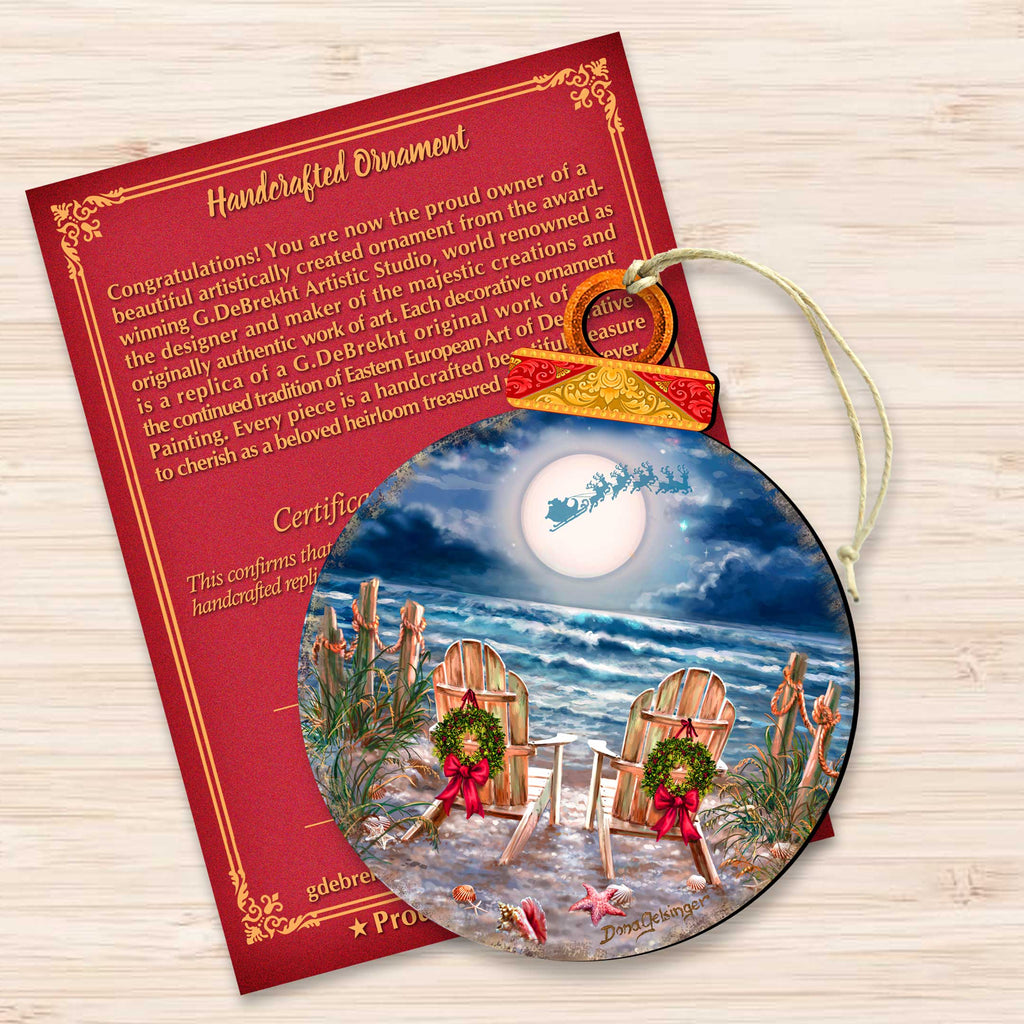 Moonlight Christmas Holiday Wooden Ornaments by D. Gelsinger - Christmas Decor - 8652817-DG