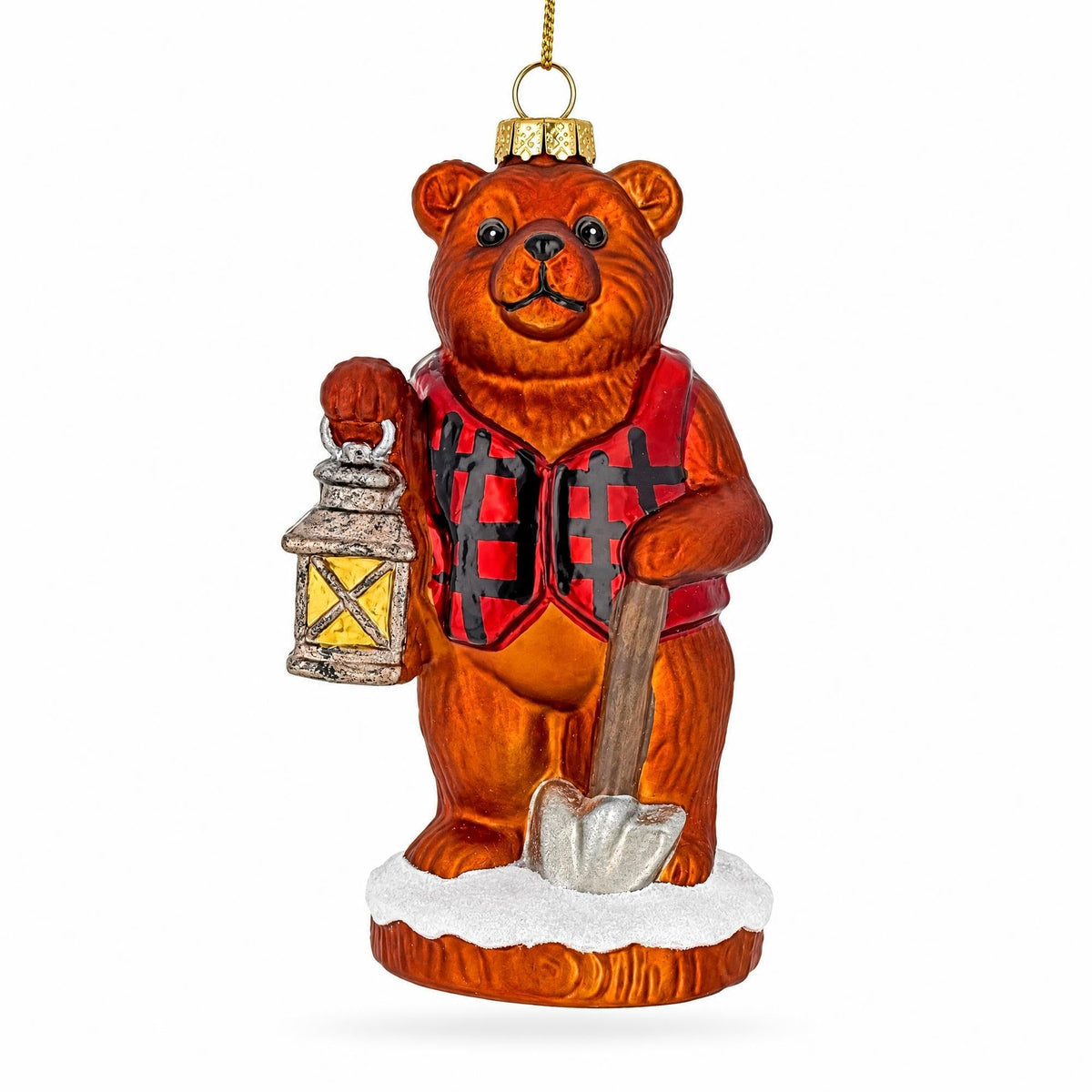 Woodland Critter Crew bundle: Woodland brown bear with lantern glass ornament