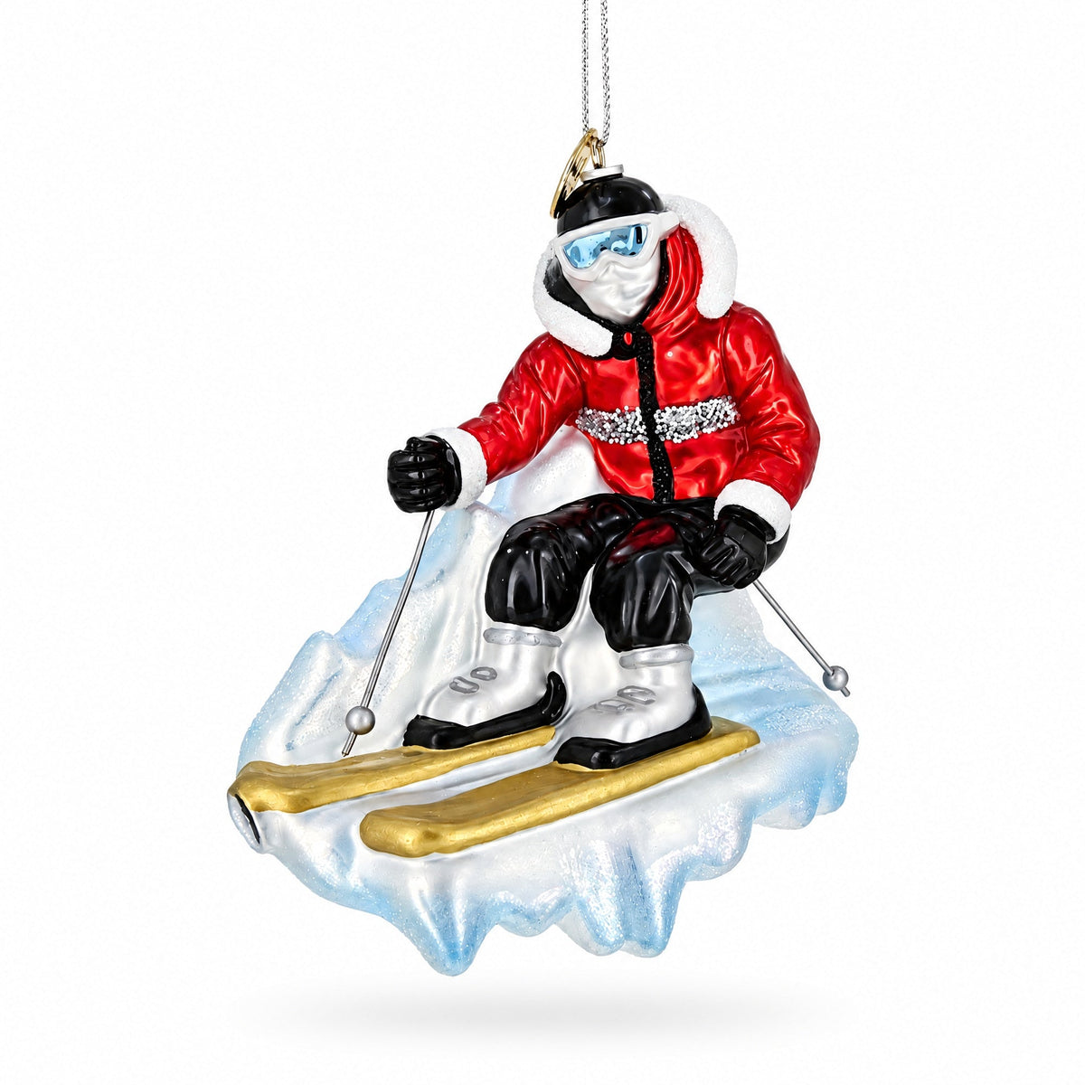Apres-Ski Tree bundle: Alpine downhill skier glass ornament