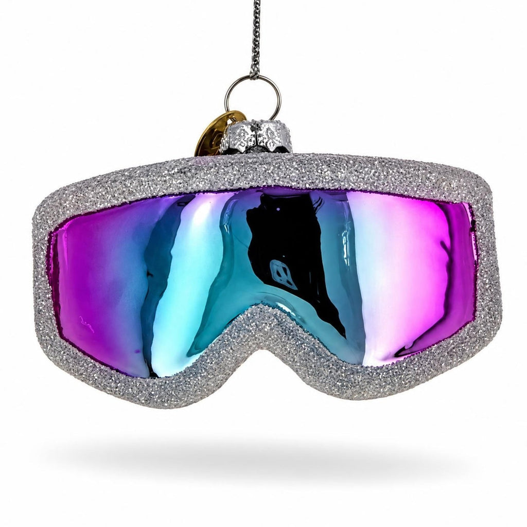 Apres-Ski Tree bundle: Iridescent snowboard ski goggles glass ornament
