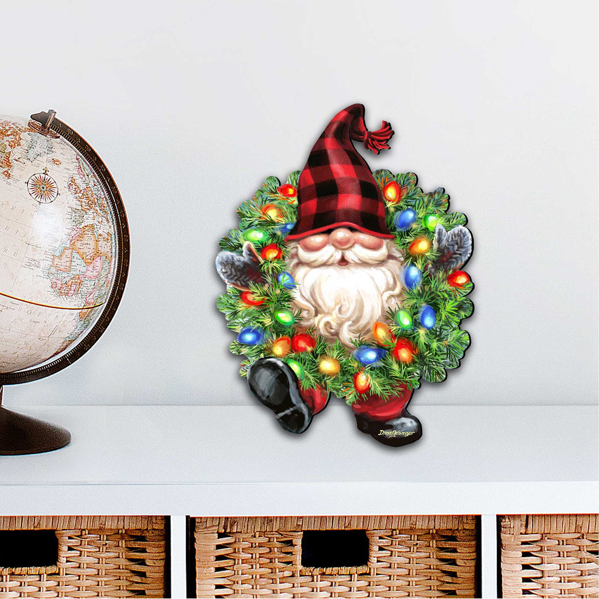 Christmas Gnome Holiday Door Wreath by D. Gelsinger - Christmas Decor - 8461053H-DG