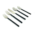 Vibhsa Stainless Steel Flatware set of 20 Pieces Black Swirl Handle