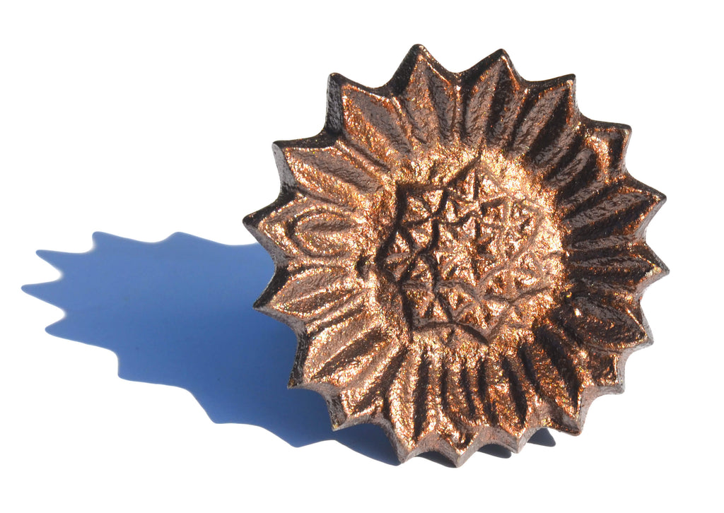 Vibhsa Antique Sunflower Napkin Rings | Set of 4, Handcrafted Aluminum
