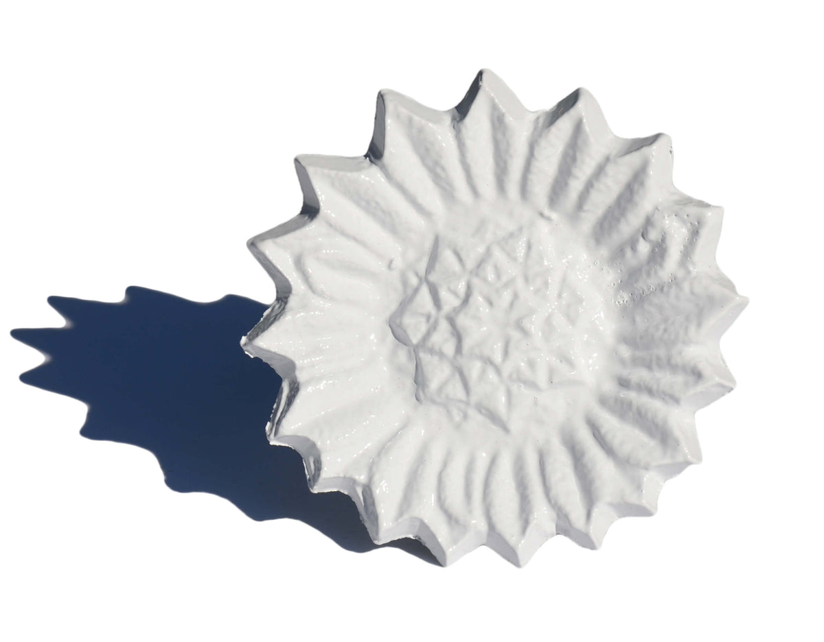 Vibhsa White Sunflower Napkin Rings | Set of 4, Handcrafted Aluminum