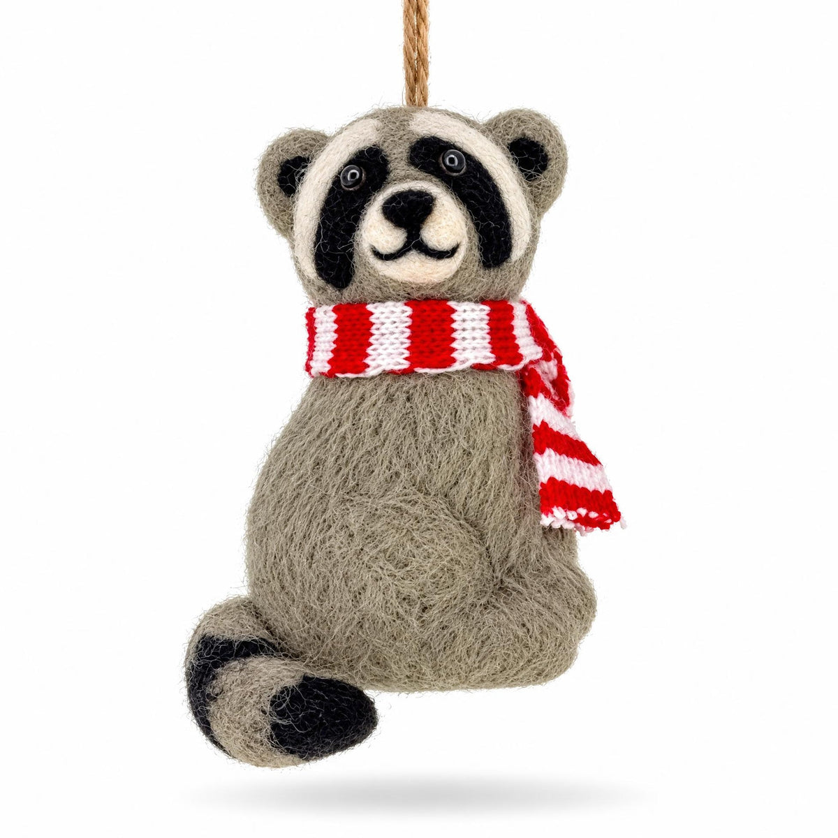 Raccoon Striped Scarf Felt Fabric Christmas Ornament