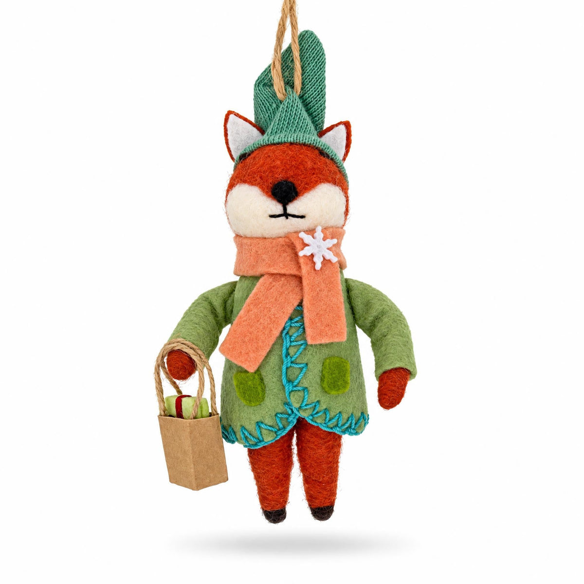 Woodland Critter Crew bundle: Fox with gift bag felt ornament