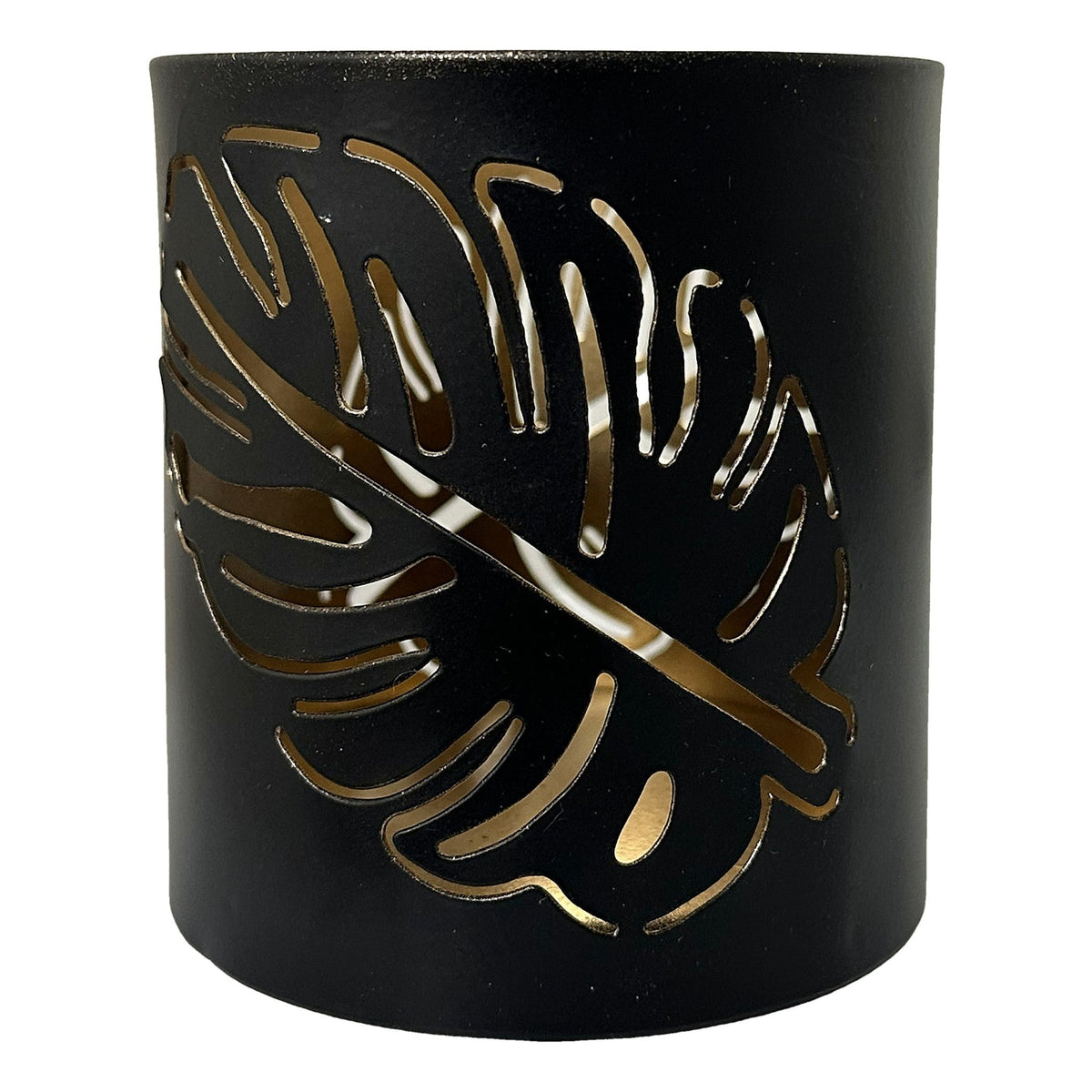 Vibhsa Leaf Votive Candle Holder | 4.4", Laser-Cut, Rustic Finish
