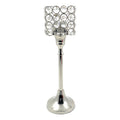 Vibhsa Hurricane Crystal Candle Holder | Square, 10", Tealight Centerpiece