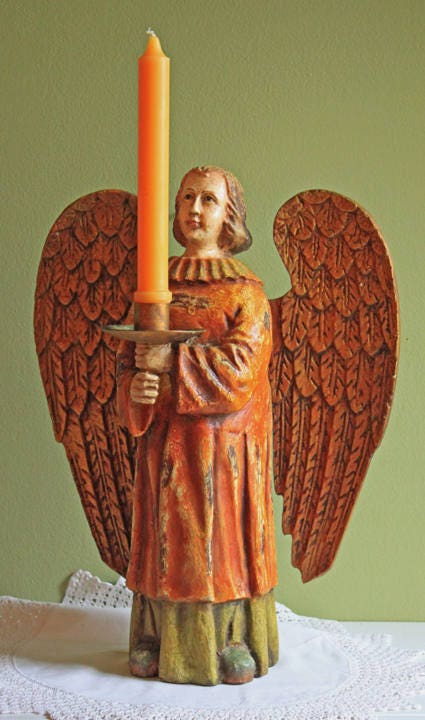 Hand-Carved Wooden Praying Angel, Limited Edition #15