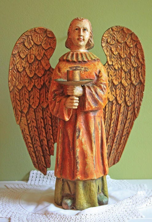 Hand-Carved Wooden Praying Angel, Limited Edition #15