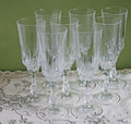 Ornate-Stem Crystal Glasses, Set of 8