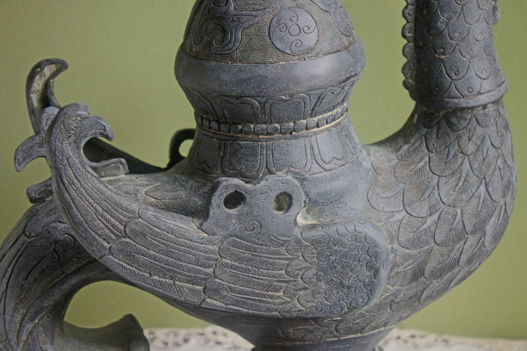 Antique Chinese Bronze Bird Incense Burner, 18th–19th Century