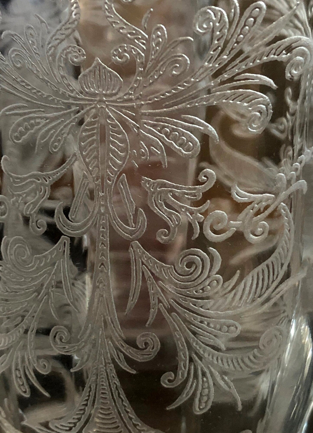 1930s Tiffin Byzantine Etched Footed Juice Glasses