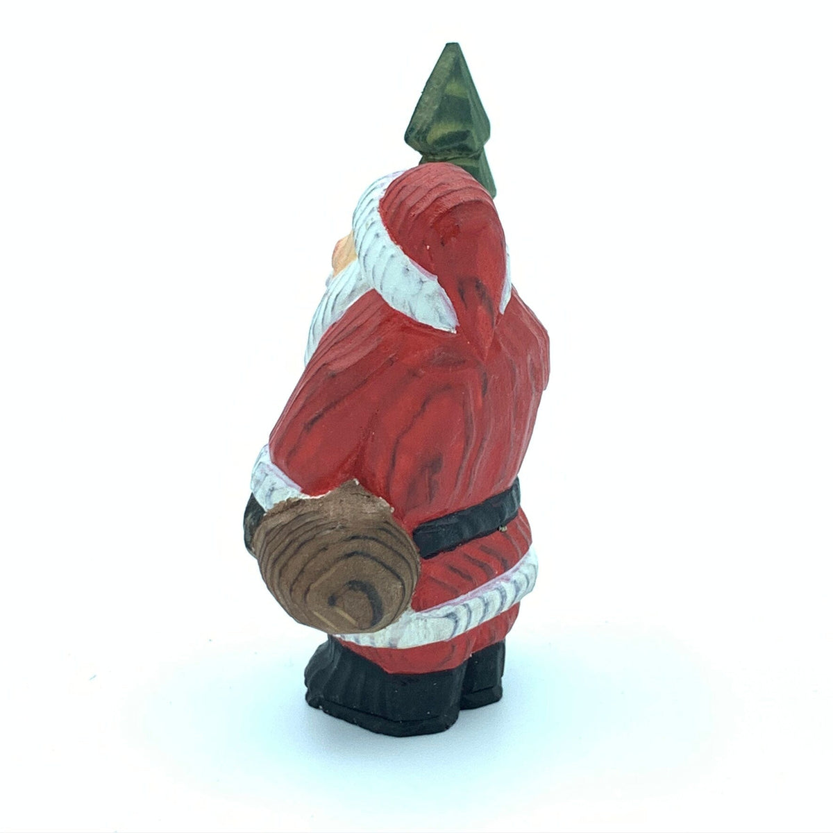Hand Carved Wood Wooden Santa Claus Figurine Merry Christmas gift