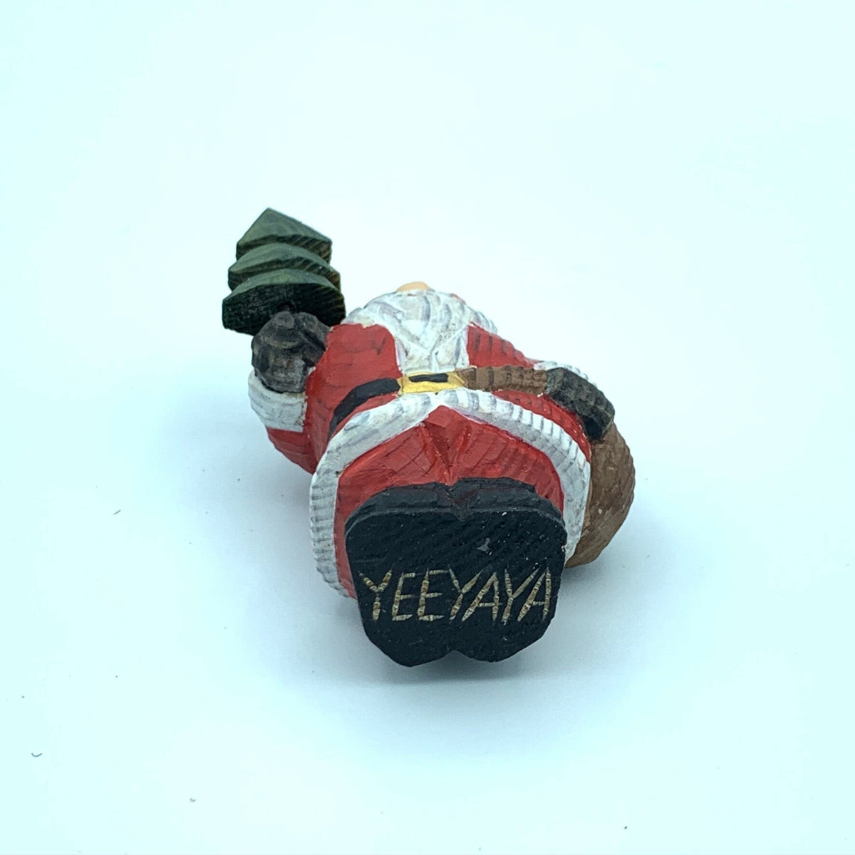 Hand Carved Wood Wooden Santa Claus Figurine Merry Christmas gift