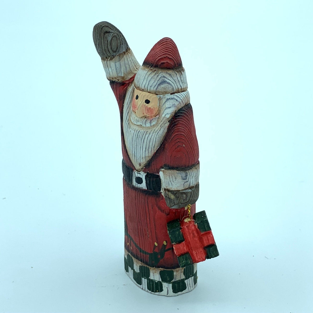 YEEYAYA Wood sculpture Home decor handmade wood Figurines Hand Carved Wood Wooden Santa Claus Figurine Merry Christmas gift
