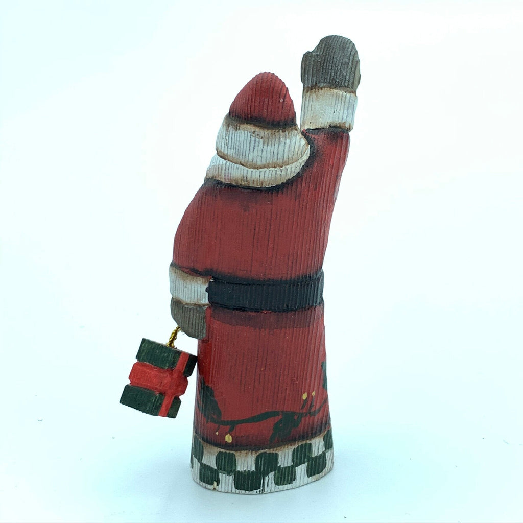 YEEYAYA Wood sculpture Home decor handmade wood Figurines Hand Carved Wood Wooden Santa Claus Figurine Merry Christmas gift
