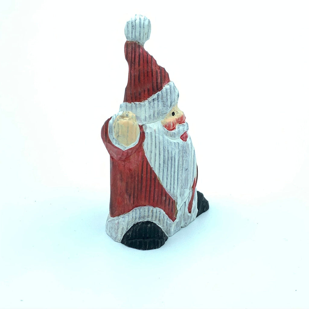 YEEYAYA Santa hi Wood sculpture Hand Carved Wood Wooden Santa Claus Figurine  Wood Statue Room Decor home Decor Merry Christmas gift