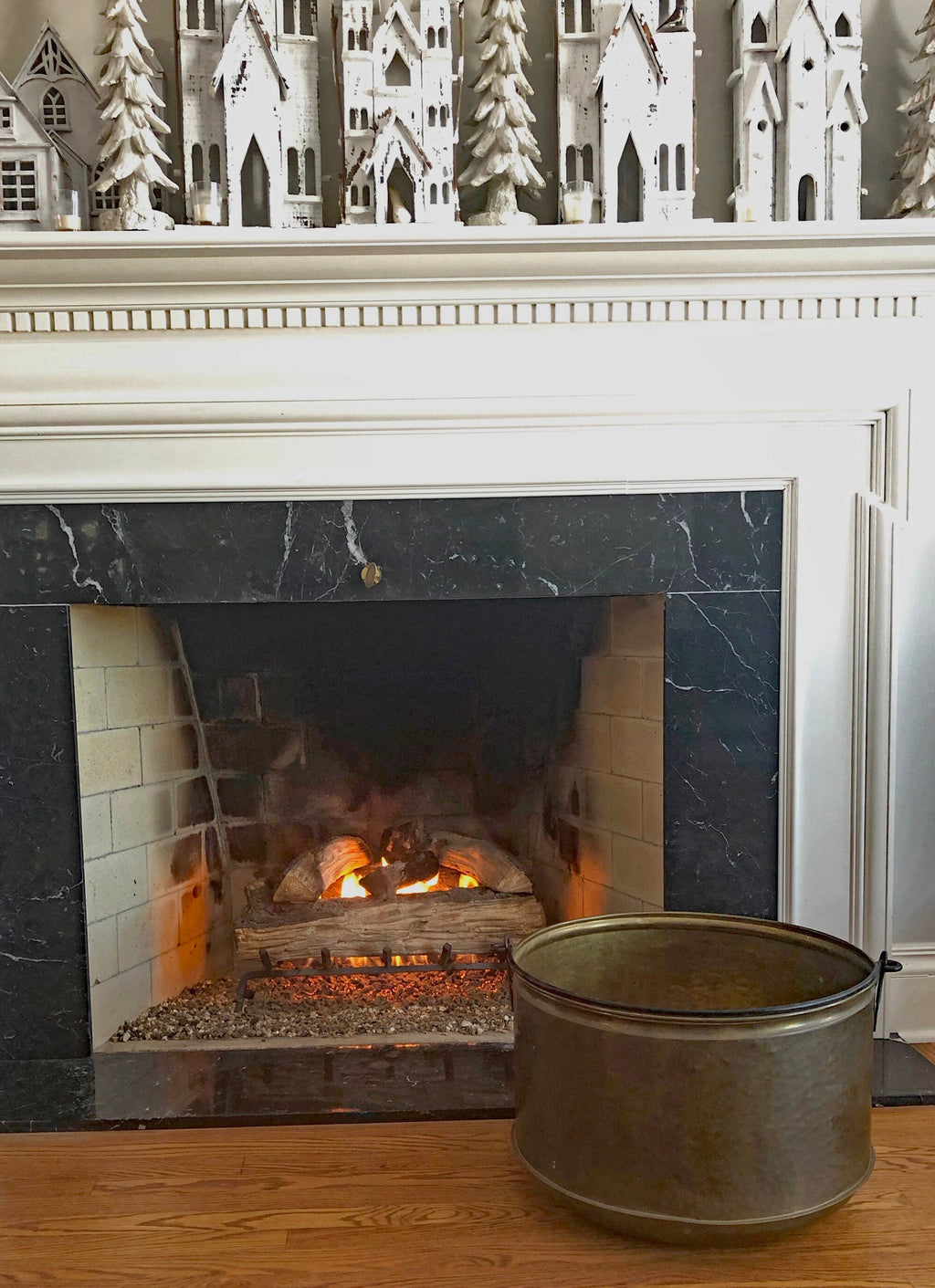 Vintage Hand-Hammered Copper Cauldron with Iron Handle
