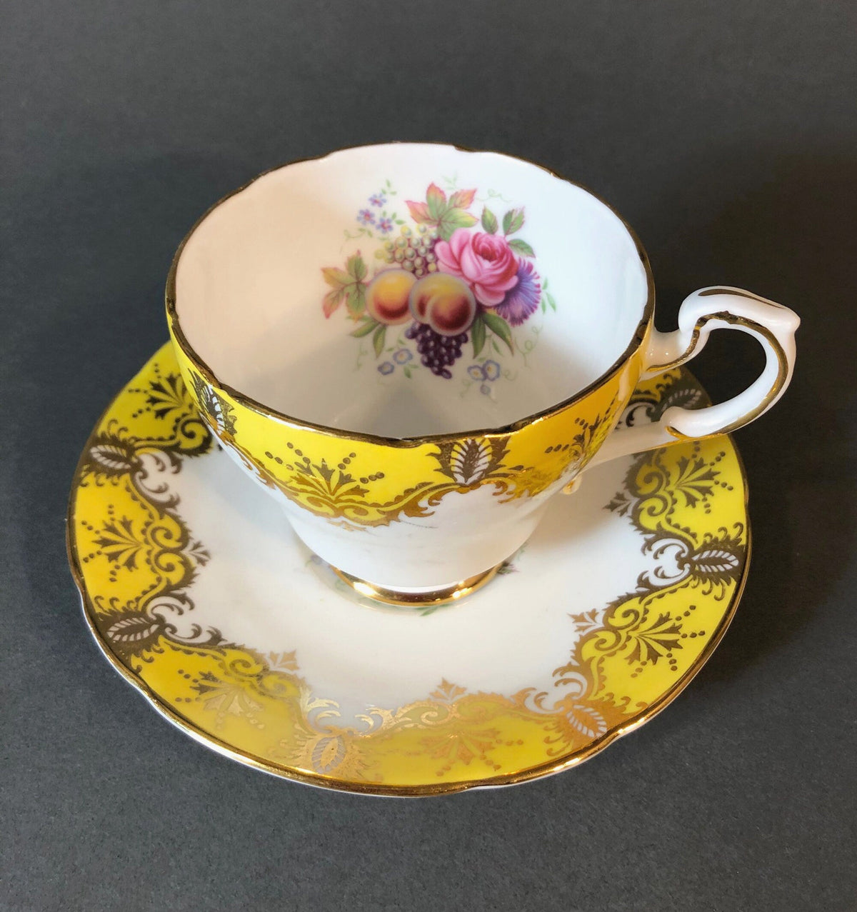 Paragon Yellow, Gold & Pink Cup & Saucer