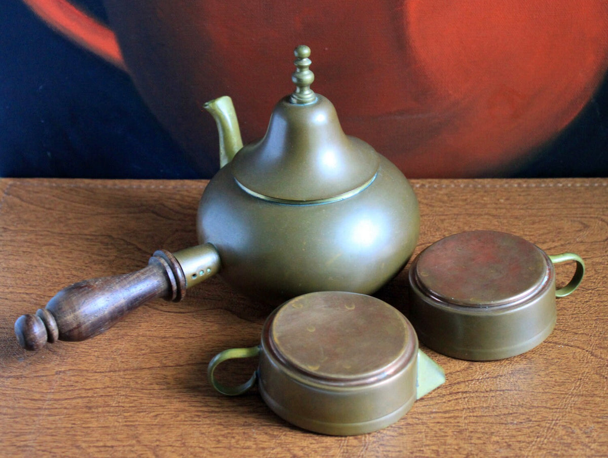 Turkish Copper Coffee Set with Bell Lid