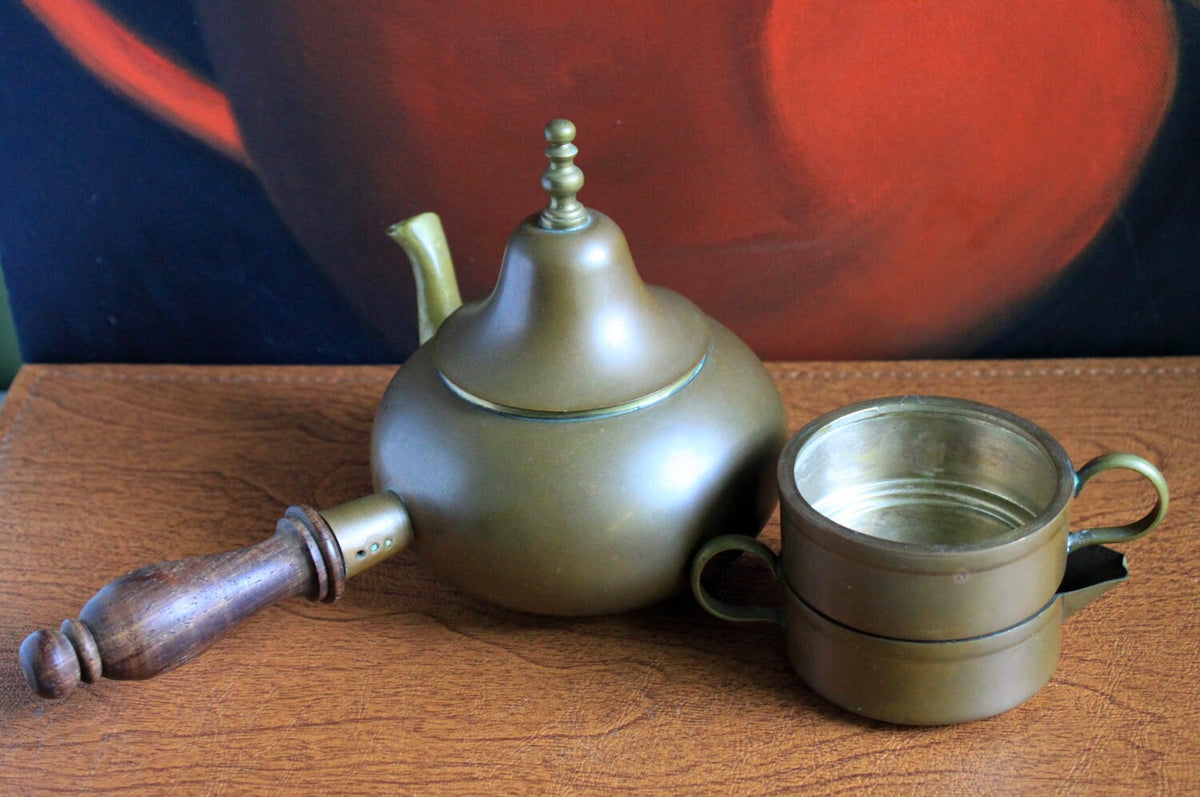 Turkish Copper Coffee Set with Bell Lid