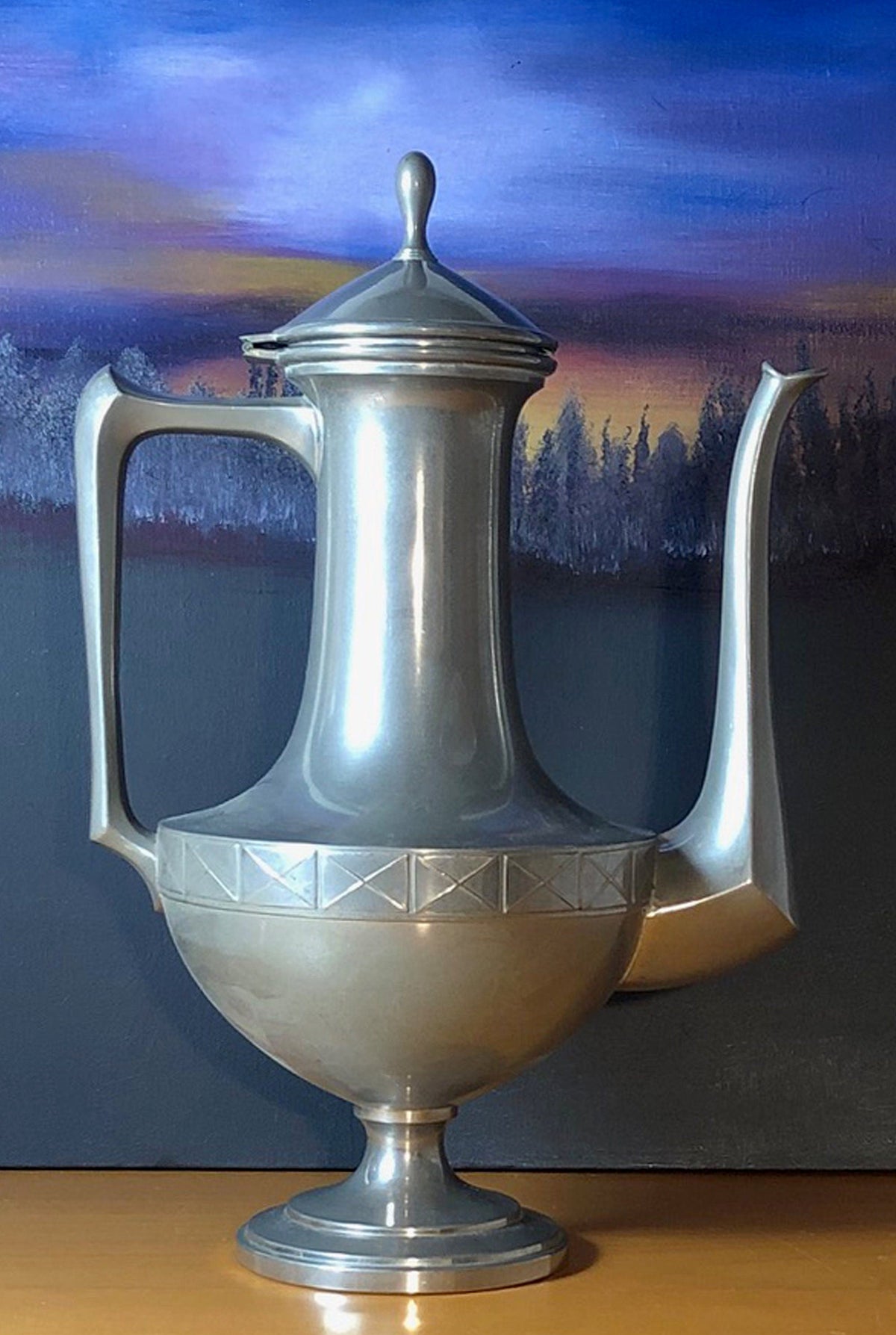 Modern-Shape Pewter Teapot