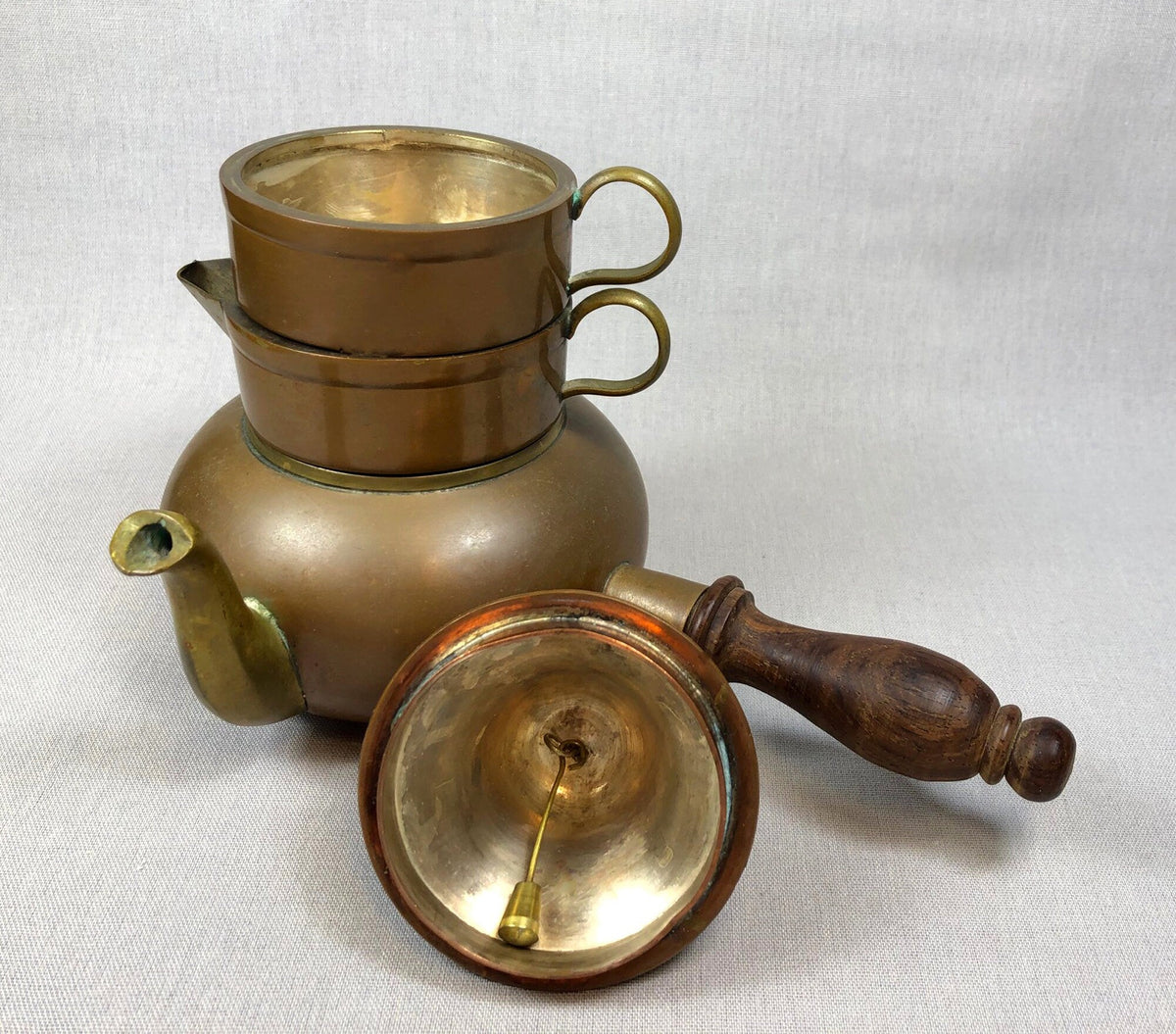 Turkish Copper Coffee Set with Bell Lid
