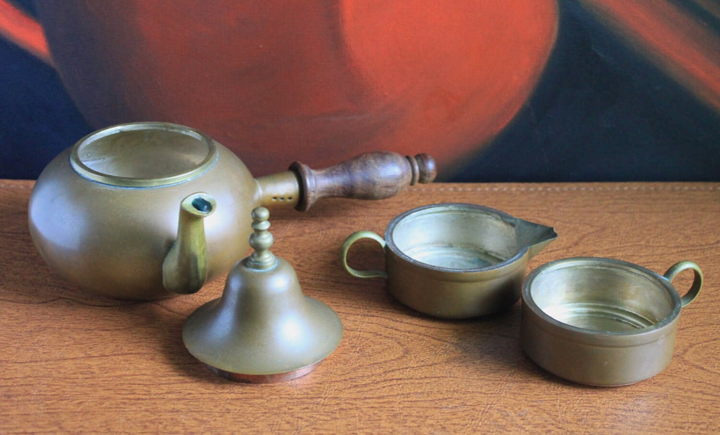 Turkish Copper Coffee Set with Bell Lid