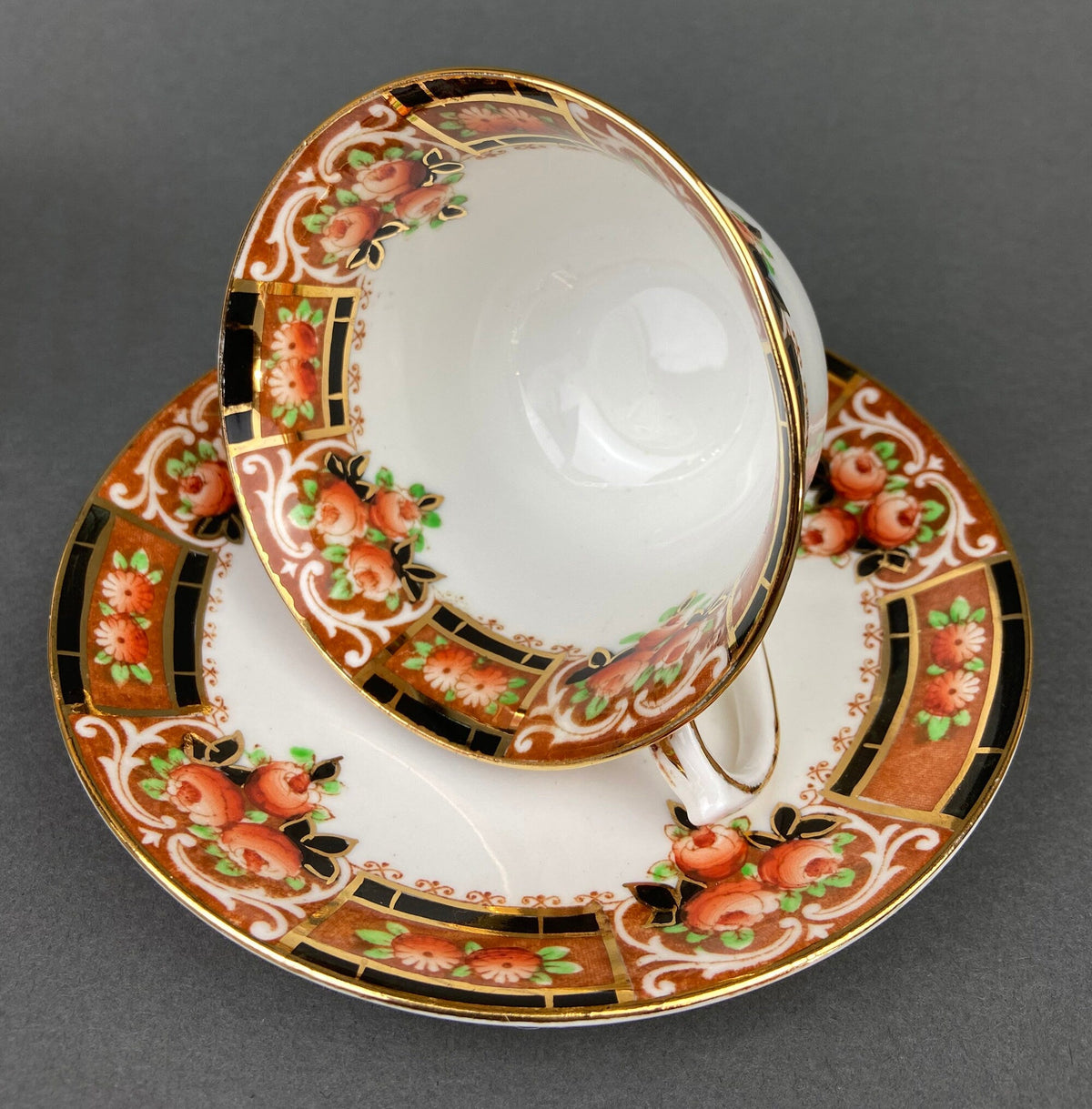 Royal Albert & Salon China Floral Cups & Saucers, Pair