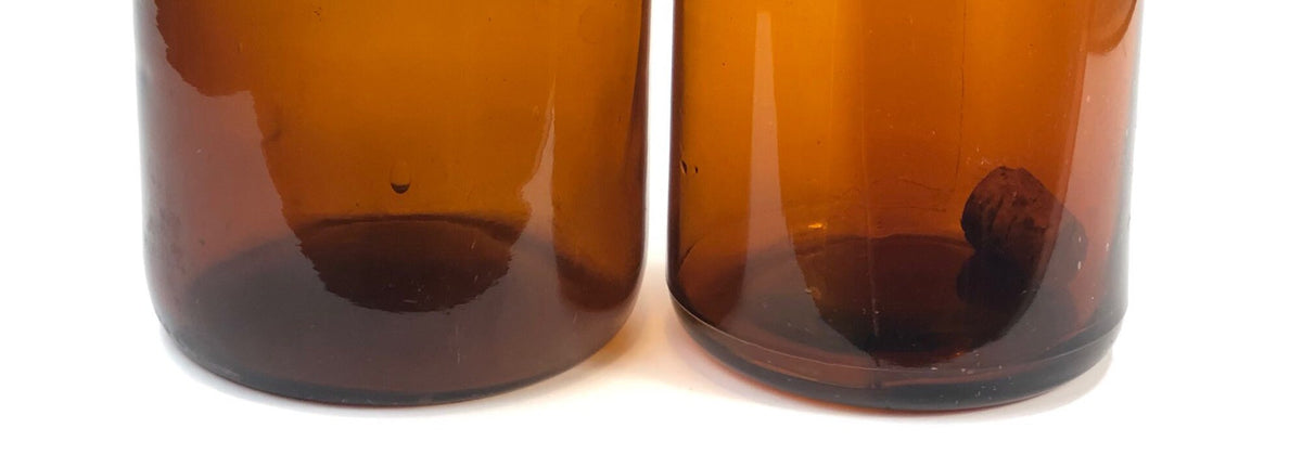 Large Amber Glass Decorative Bottles