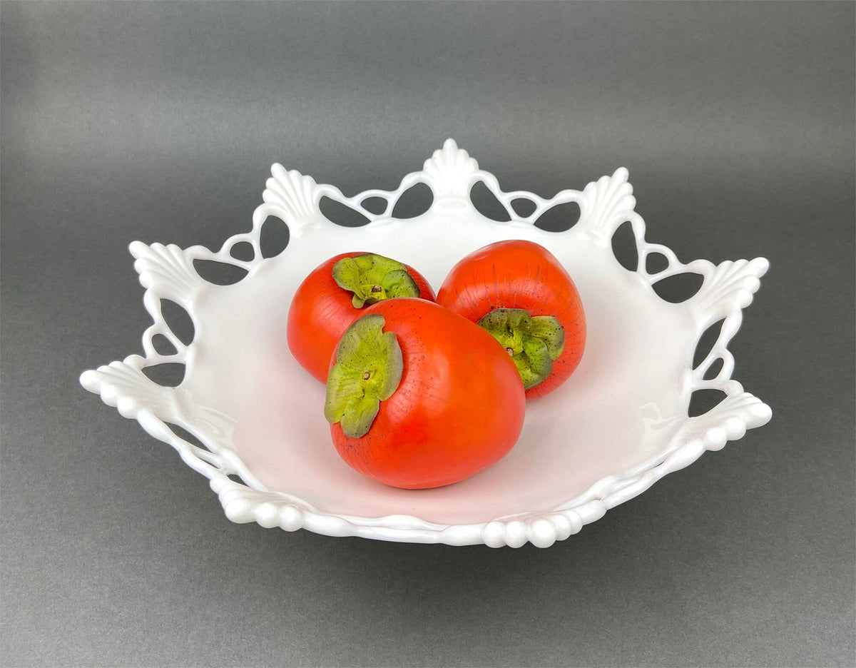 Westmoreland Open Lace Milk Glass Footed Bowl
