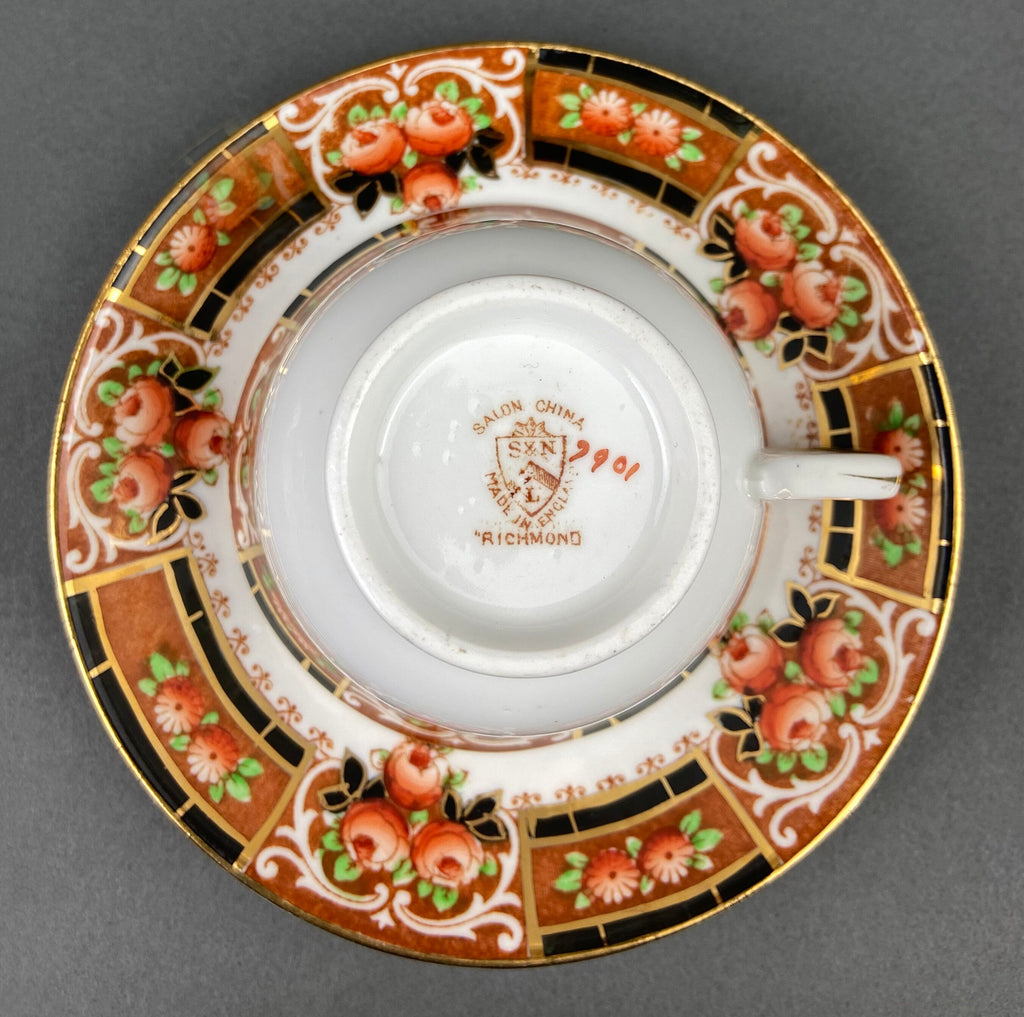 Royal Albert & Salon China Floral Cups & Saucers, Pair