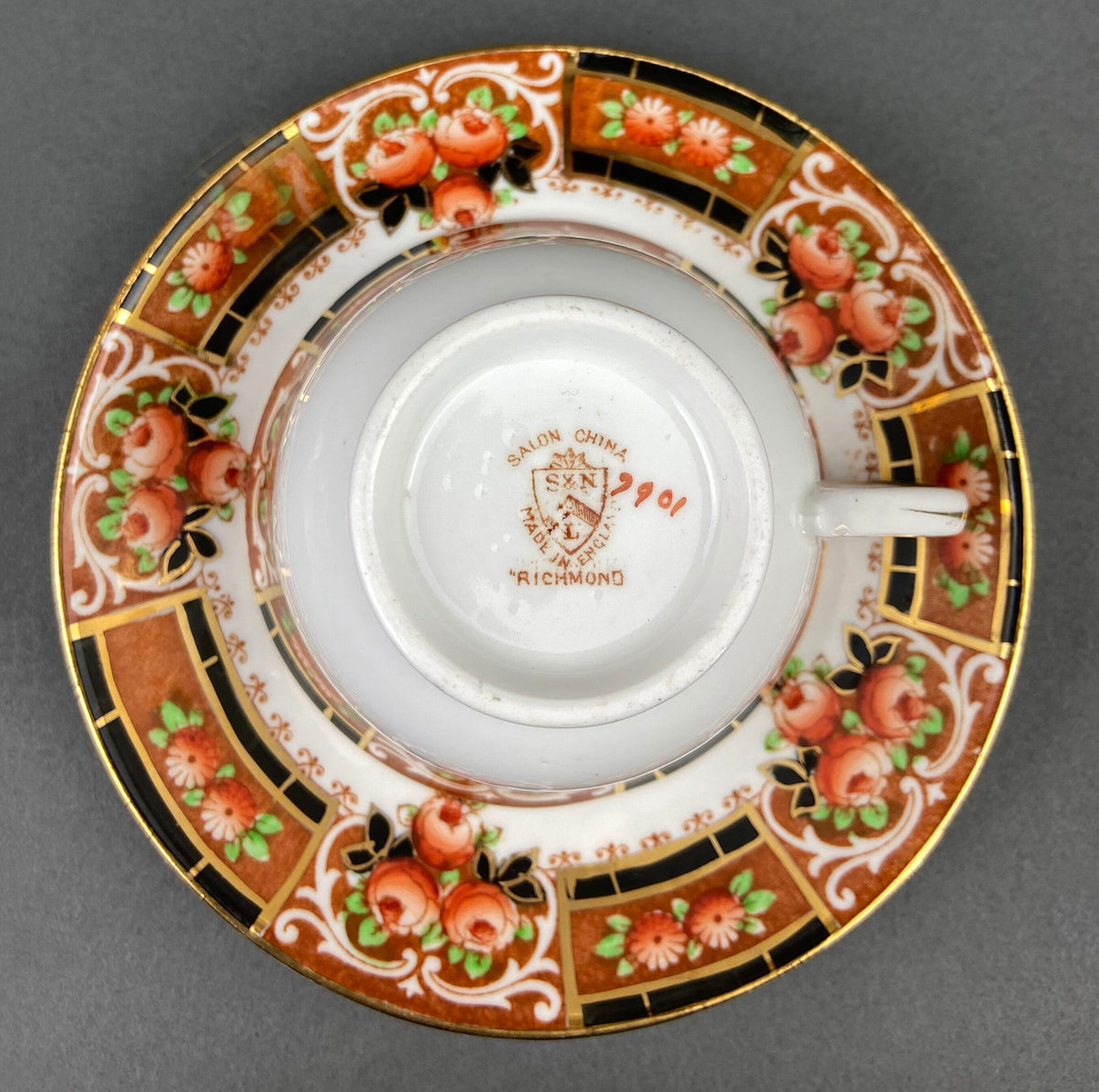 Royal Albert & Salon China Floral Cups & Saucers, Pair