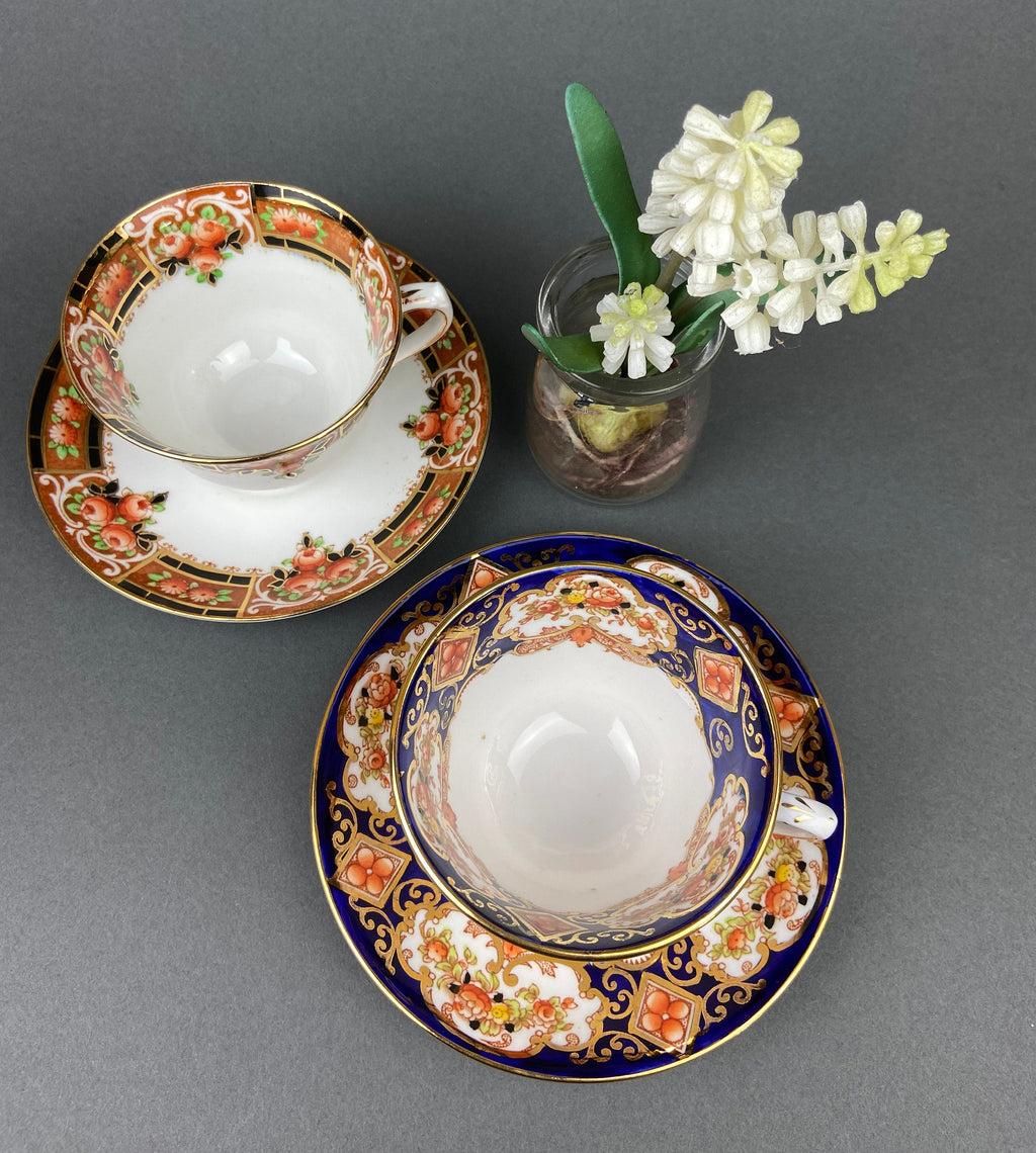 Royal Albert & Salon China Floral Cups & Saucers, Pair