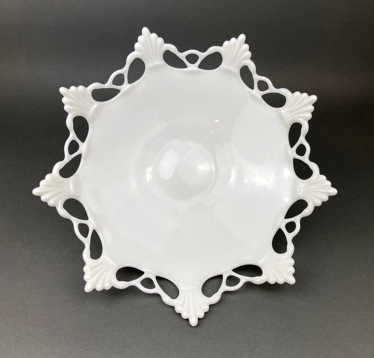 Westmoreland Open Lace Milk Glass Footed Bowl