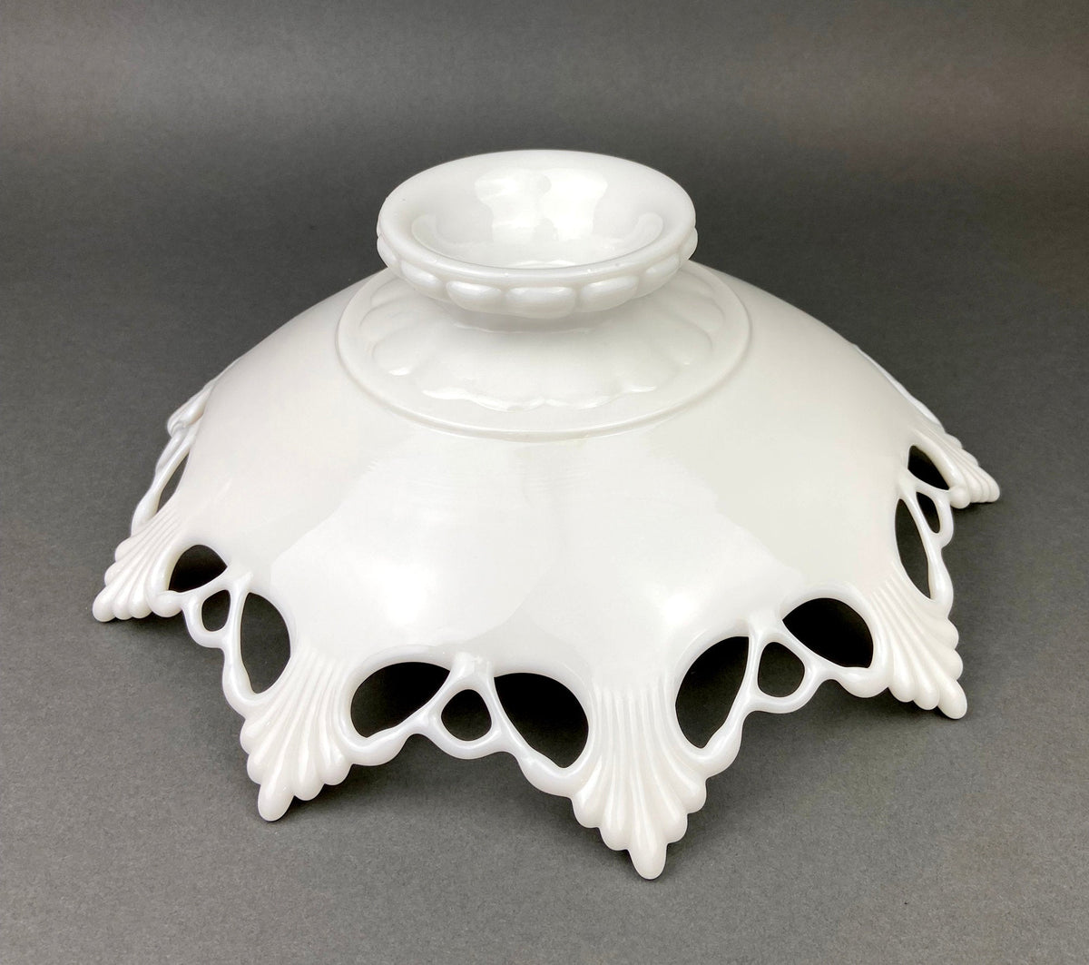 Westmoreland Open Lace Milk Glass Footed Bowl