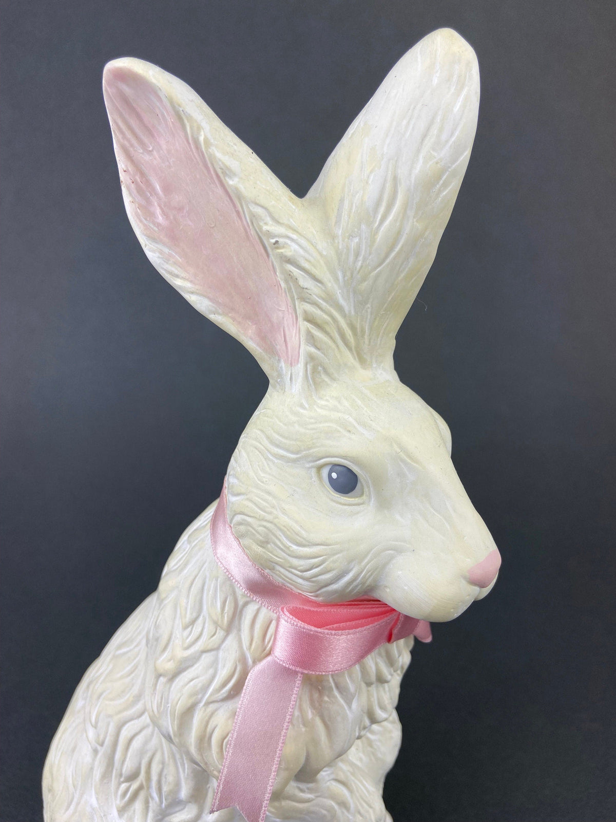 Large Reclining White Bunny Figurine