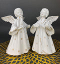 Schmid Brothers Harp Angel Candle Holders, Pair