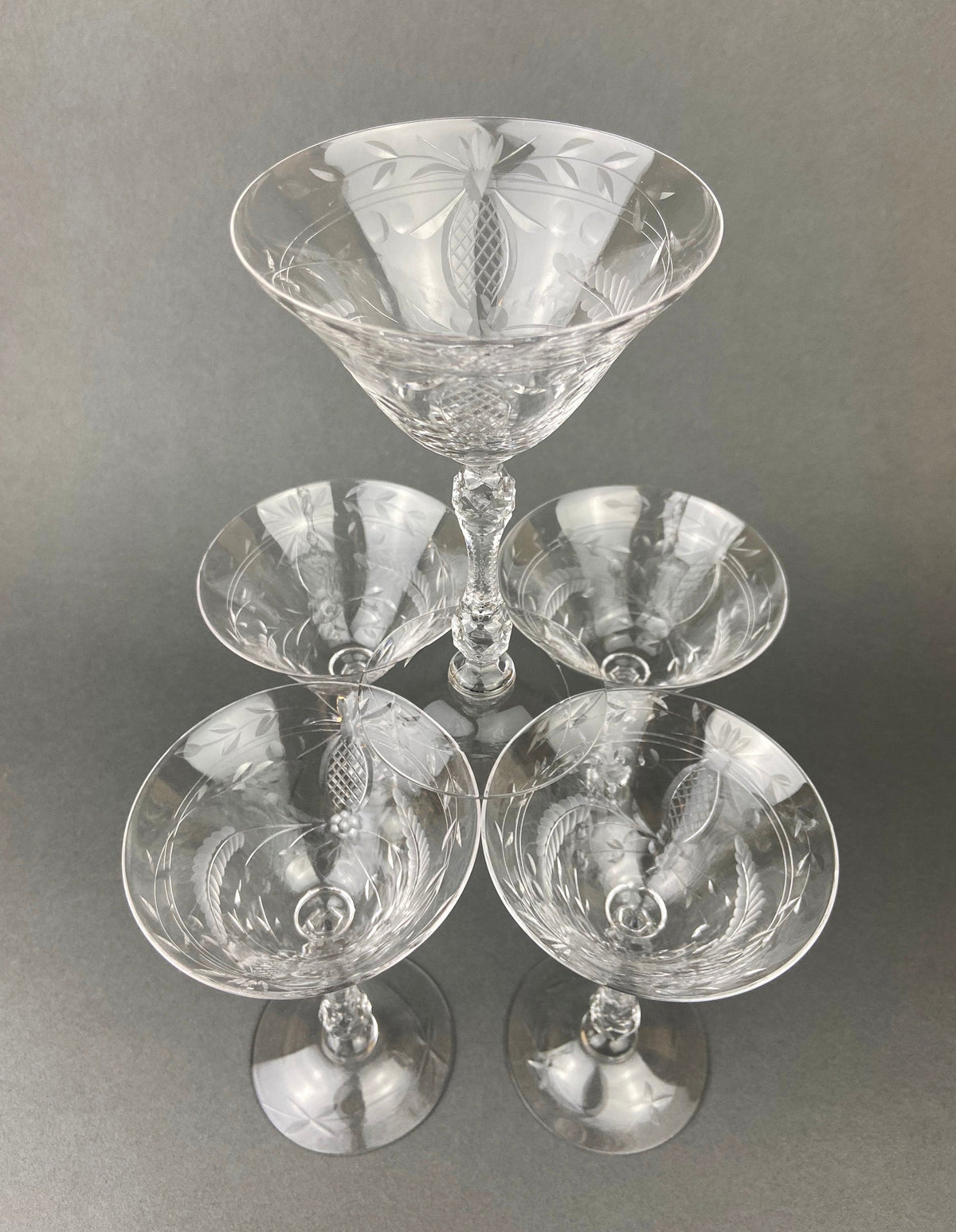 Cut Crystal Champagne Glasses, Set of 6